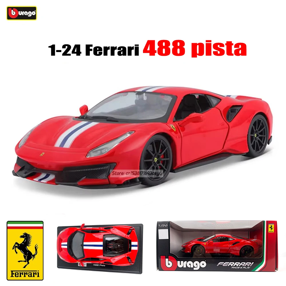 Bburago 1:24 série Ferrari LAFERRARI 250 SF90 458 Roma F12 PUROSANCUE SP1 ENZO 488 modelo de carro em liga metálica Diecast Toy Collection Gift