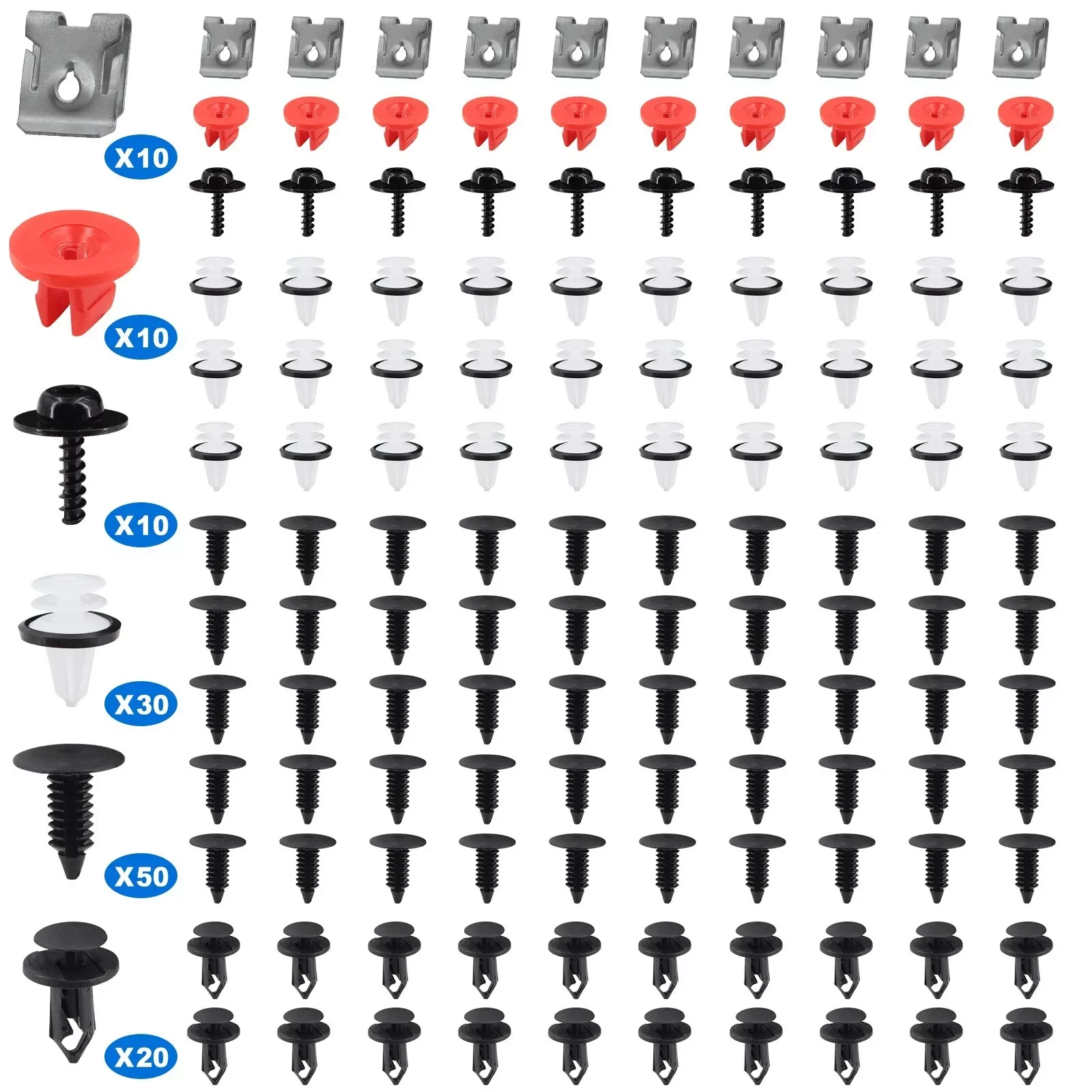 

130PCS Fitting Kit Under Engine Cover Undertray Bolt For Ford Focus Fiesta ST RS Practical Car Clip Accessories
