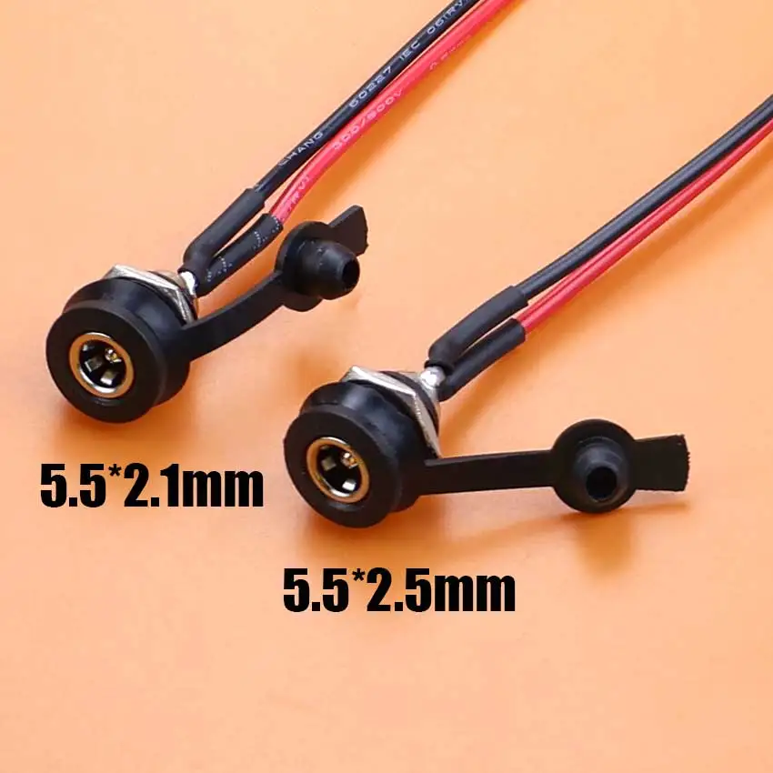 DC 5.5x2.1mm 5.5x2.5mm Battery Power Jack Connector With 2 Pin DIY Wire DC 5.5*2.1/2.5mm Male Female Power Charging Cable