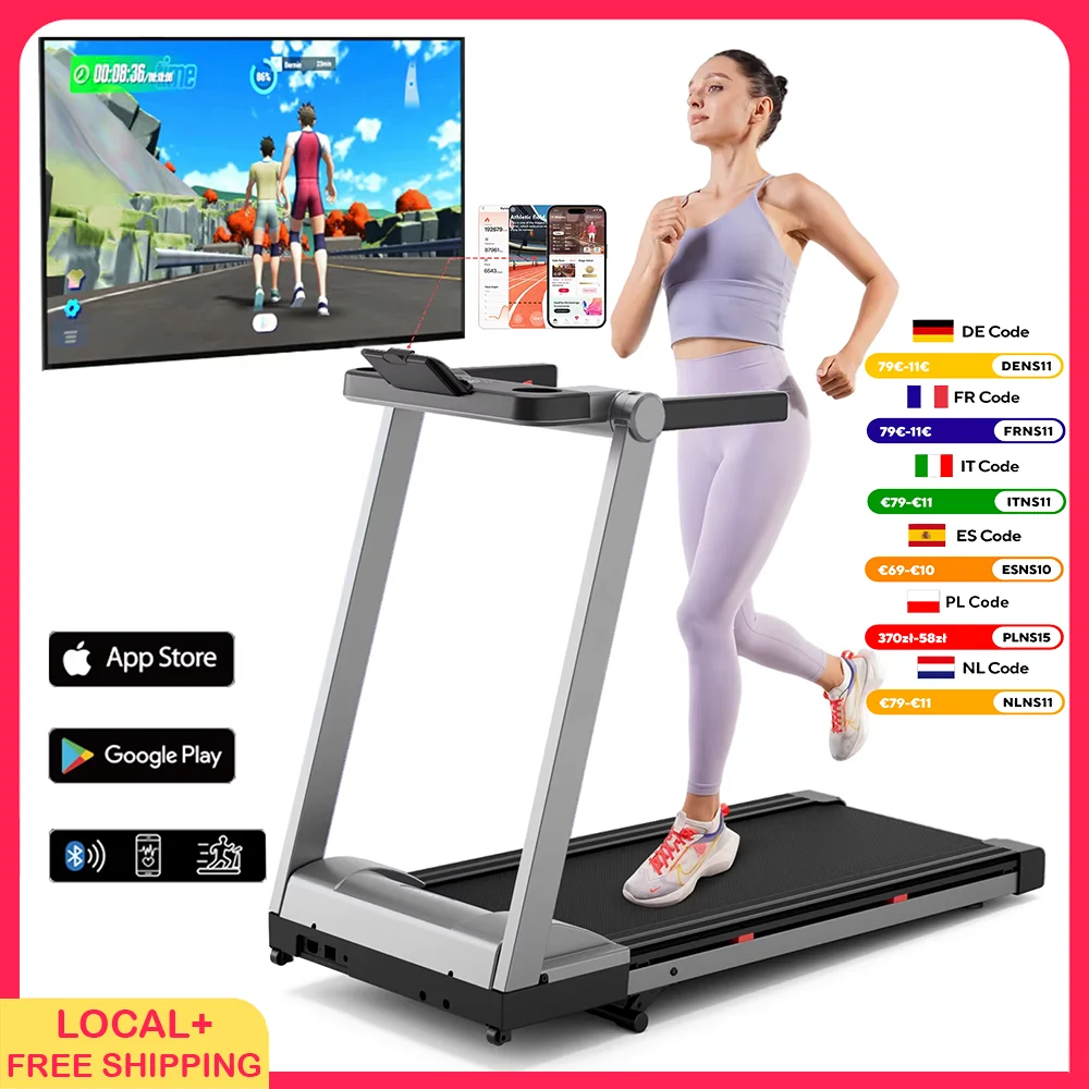 Superun Raceable Laufband für Zuhause, Laufband mit 6 % Neigung, Gewichtskapazität 158 kg
