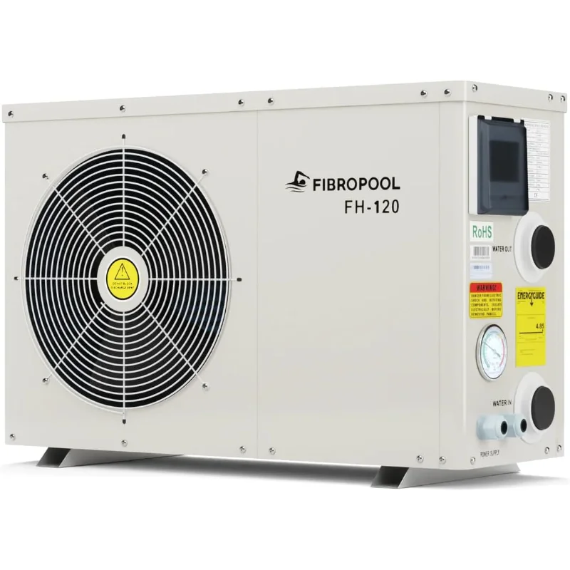 

FibroPool Swimming Pool Heat Pump - FH120 20,000 BTU - for Above and In Ground Pools and Spas - High Efficiency, All Electric