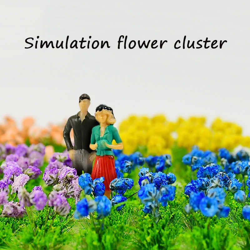 Simulation Miniature Flower Cluster Model Diy Plant Materials Building Sand Table/Garden/HO Railway Scene Layout Diorama Kits