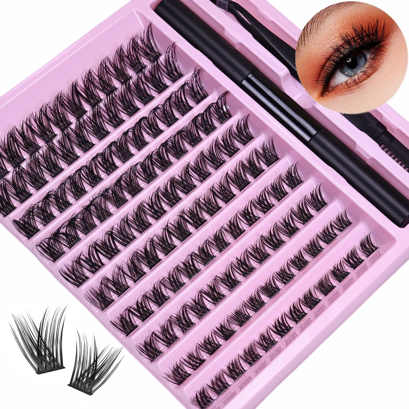ชุดต่อขนตา DIY แบบช่อพร้อมกาวแ - Eyelash Extension Home Service บทวิจารณ์และราคา