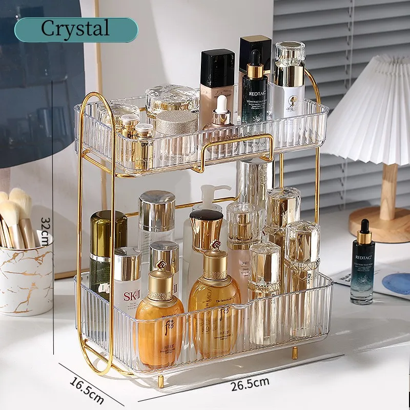 Acrylic Bathroom Storage Holder Metal Skincare Makeup Organizer Rack Cosmetic Shampoo Cabinet Shelf New Arrival Free Shipping