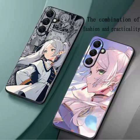 Frieren japan girl anime design Phone Case For Samsung Galaxy S25 S24 S23 S22 S21 S20 Plus Ultra Note20 Limited Soft Black