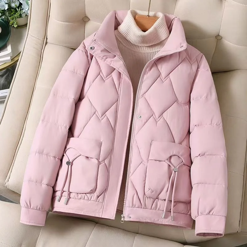 Down Ladies' Coat In Cotton-padded Coat In Autumn And Winter 2024 New Fashion Loose And Slim Short Thick Cotton-padded Warm Coat