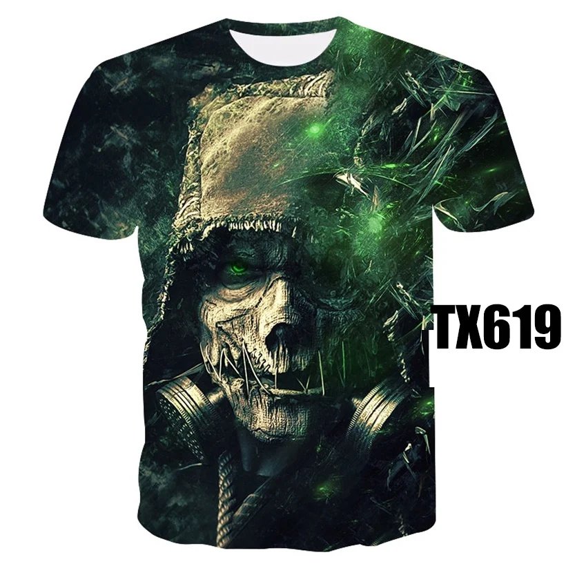 New Casual Skull Poker Printed 3D T-Shirt Men Short Sleeve Tee Shirt Homme Black Design Tee Tops Male Summer Tops Drop Ship