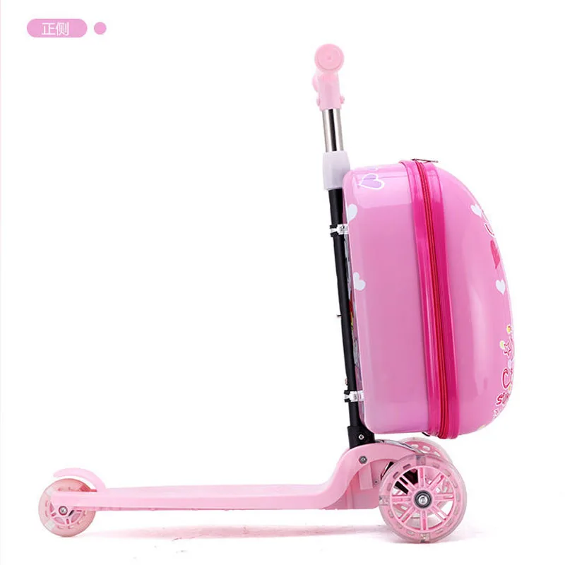 Anime Sanrioed valigia Kawaii Hello Kittys 15 pollici bambini scooter incandescente ruota Trolley caso cartone animato viaggio imbarco caso regalo