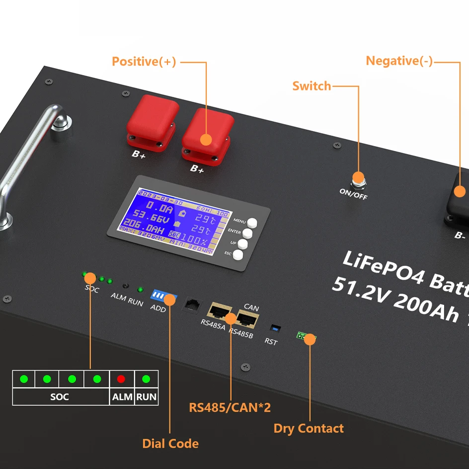 48V 300Ah LiFePO4 Batterie 15KWh 6500+ Zyklen Bluetooth Aktiver Equalizer 200A RS485 CAN BMS PC-Monitor 51.2V 100Ah 120Ah 150Ah 200Ah Lithium-Batterie für Heim-Solarwechselrichter Energiespeicher PL EU LAGER KEINE STEUERN – Detail 11