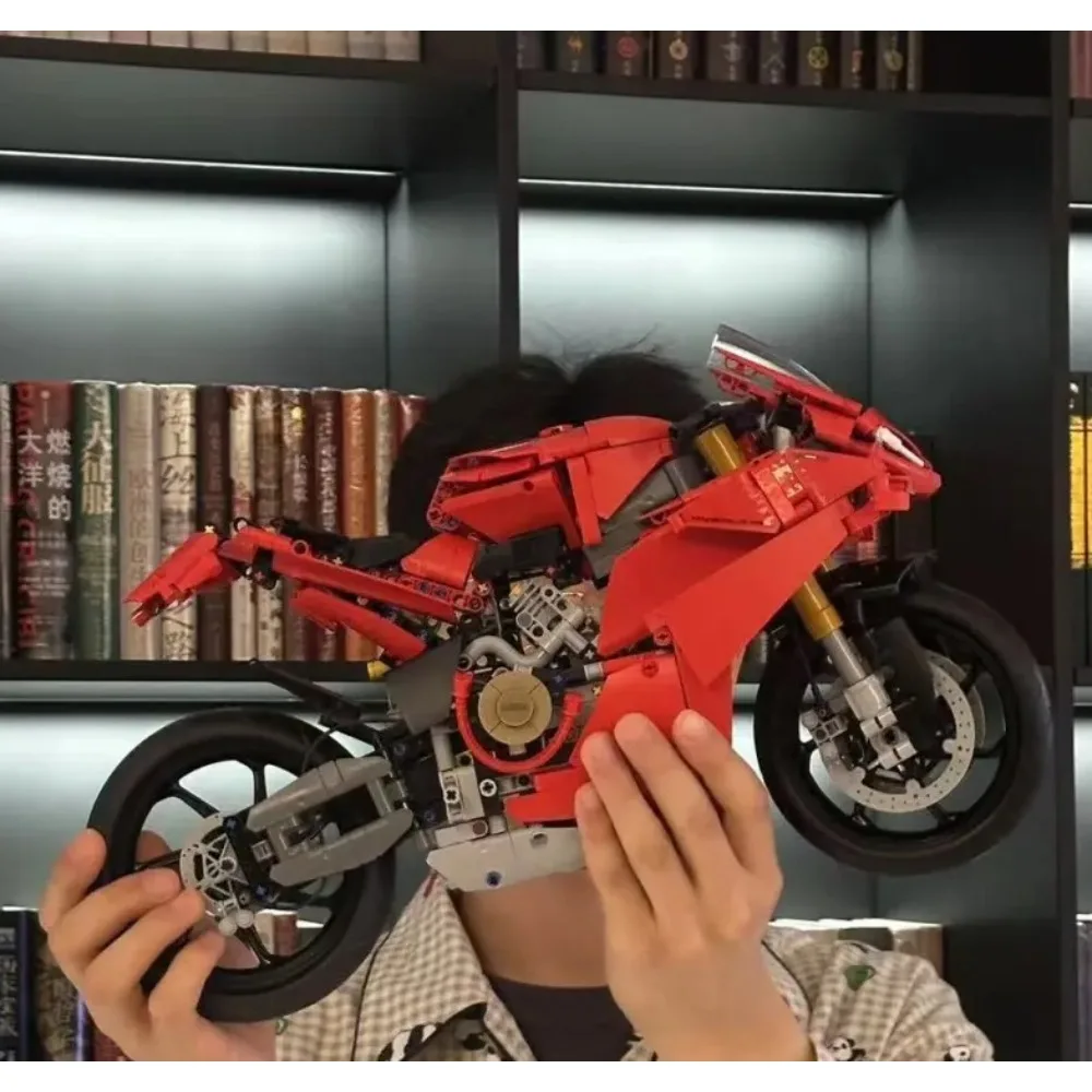 

Наборы красных строительных блоков для мотоциклов, совместимые с частицами Lego, подходящие для рождественских подарков 42202.