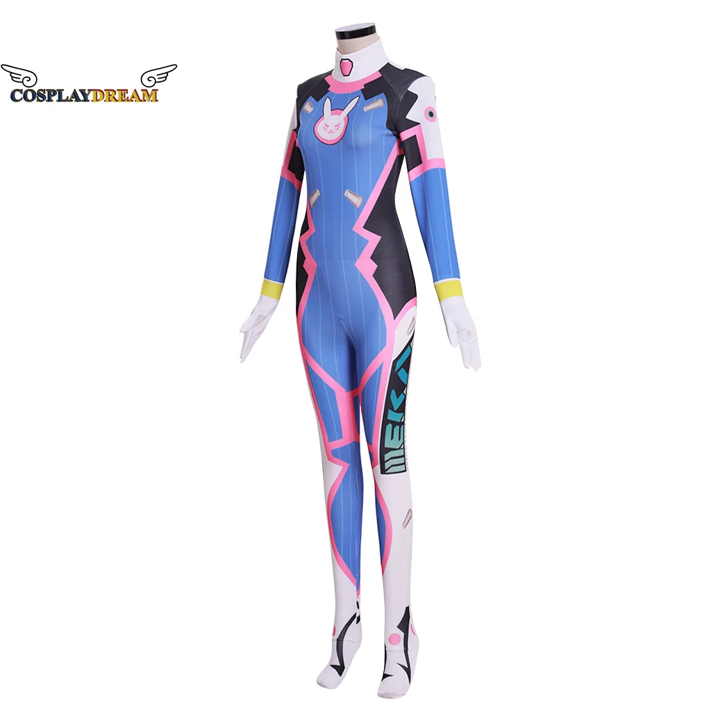 Game Ow Cosplay Dva Costume Superhero Zentai Suit Dva Halloween Bodysuit Adults 3D Printing Spandex Halloween Party Zentai Suits