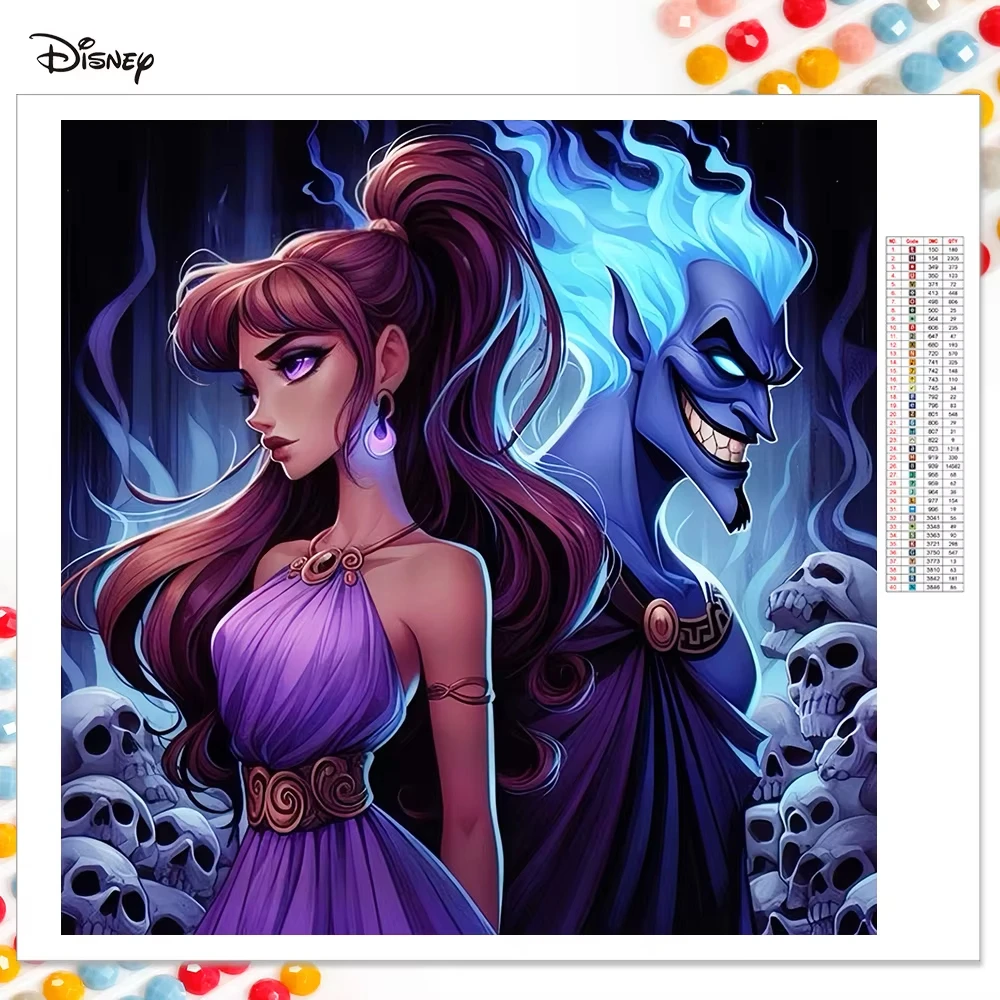 MINISO Frameless Disney DIY Diamond Painting Mosaic Portrait Megara Rhinestones Diamond Embroidery Cartoon Hercules Home Decor