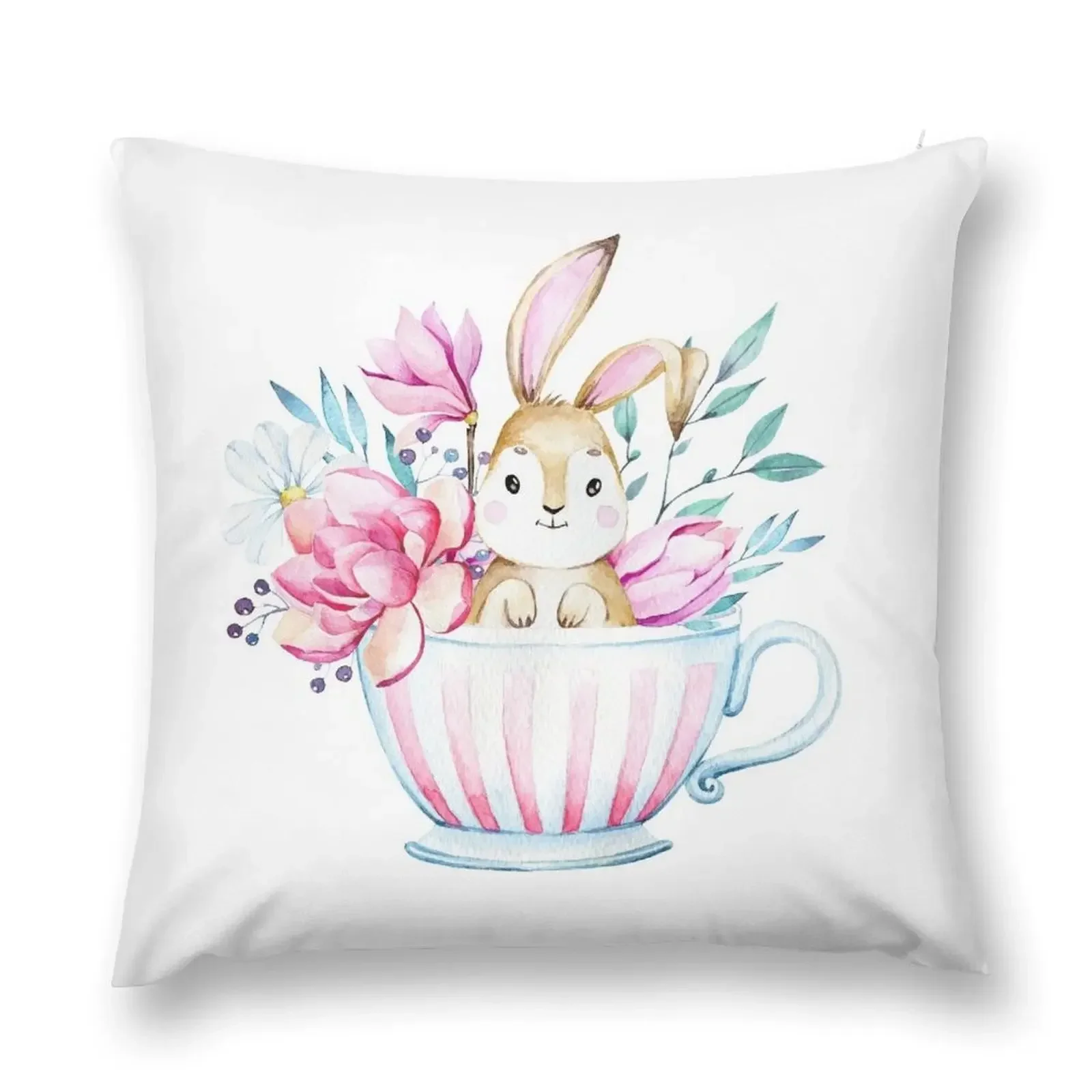 

Cute bunny in the cup Throw Pillow Christmas Covers Luxury Living Room Decorative Cushions pillow