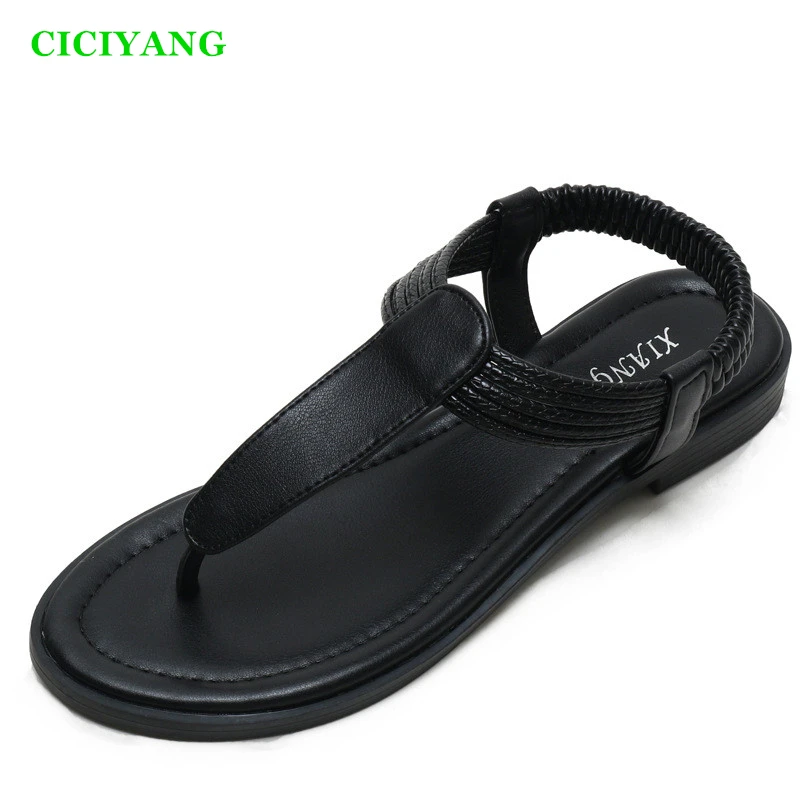 

CICIYANG Flip-flops Women's 2026 Summer Slippers New Bohemia Flat Sandals Ladies Simple Retro Roman Shoes Plus Size 36-42