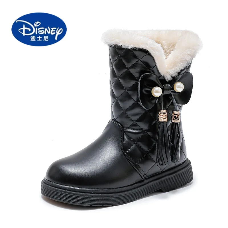 أحذية ديزني للفتيات الشتوية 2025 |   أحذية الثلوج مبطنة بالصوف |   أحذية الأميرة للأطفال الصغار والأطفال