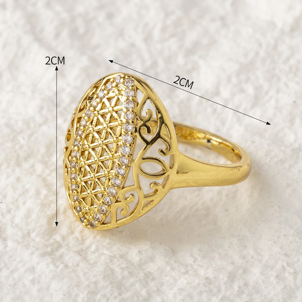LUIZADA Vintage Türkische Fingerringe Frauen Runde Kristall Caesar Ring Gold Farbe Ethnische Hochzeit Schmuck Ring – Detail 26
