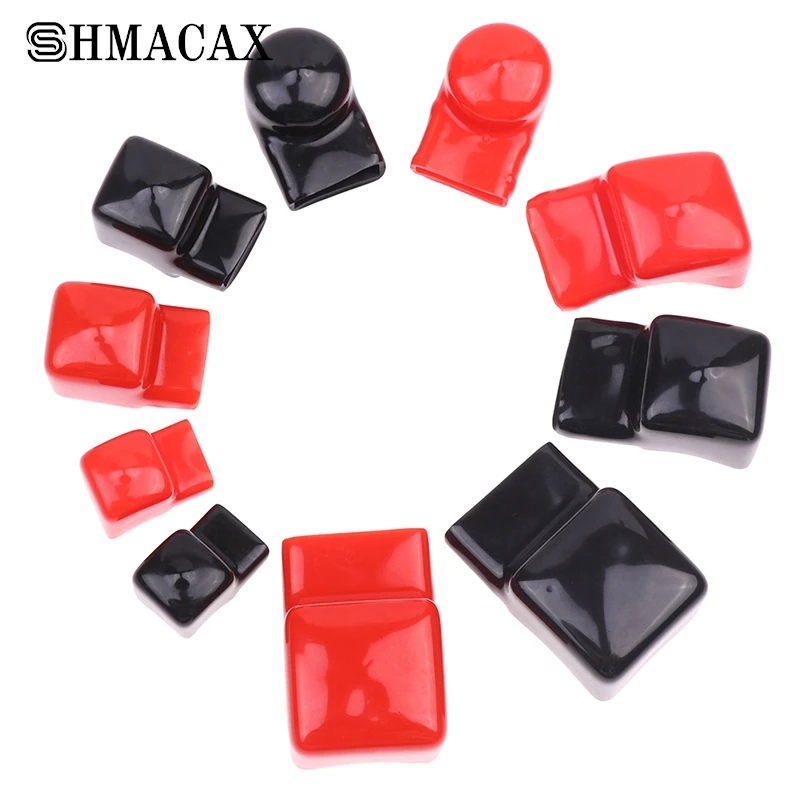 1pair Black Red Loose Protector For Busbar 28/36mm Bus Bar Battery Isolation Cover Terminal Cover Protection PVC Flexible 230Ah