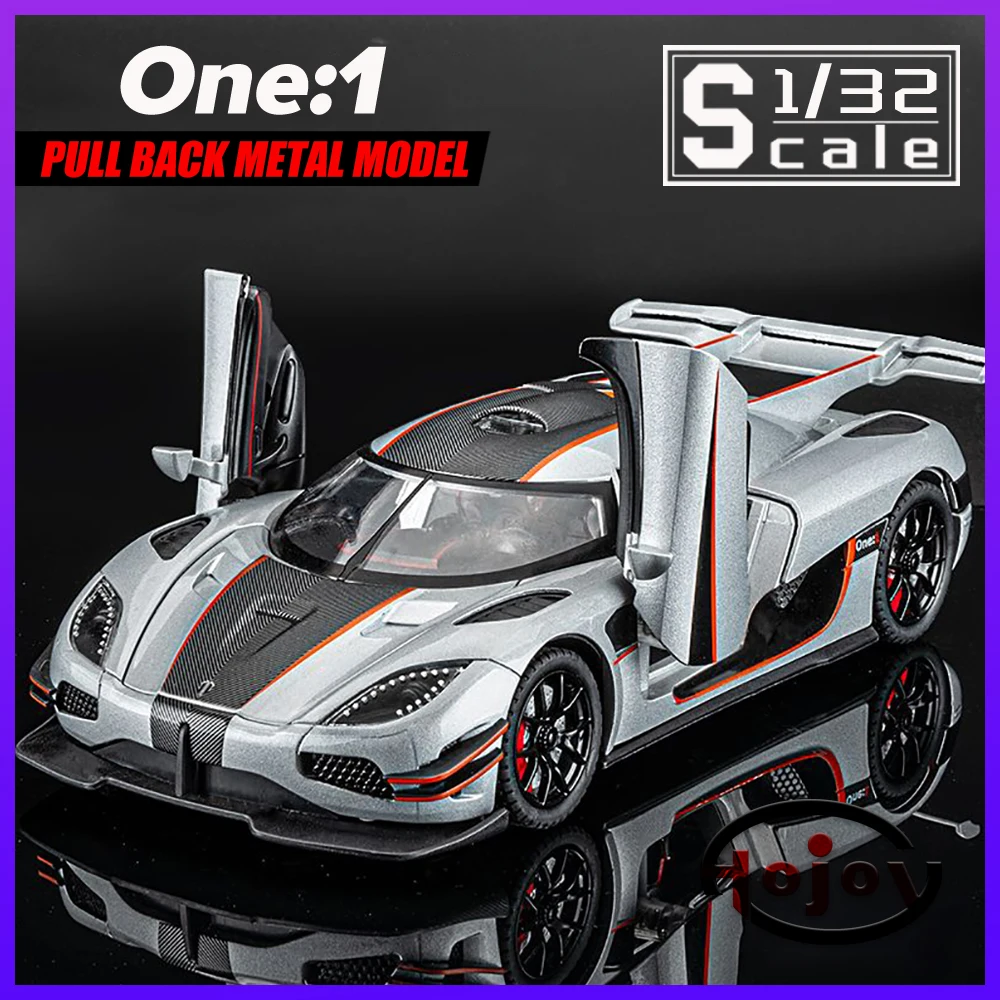 

Metal Cars Toys Scale 1/32 Koenigsegg One1 Supercar Diecast Alloy Car Model for Boys Children Kids Toy Vehicles Sound and Light