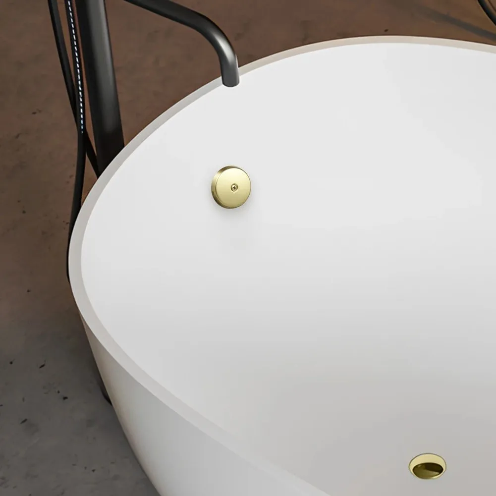 One Hole Drain Assembly Tub Drain Trim Kit Polished Brushed Finish Robust Zinc Alloy Build Contemporary Bathroom Design