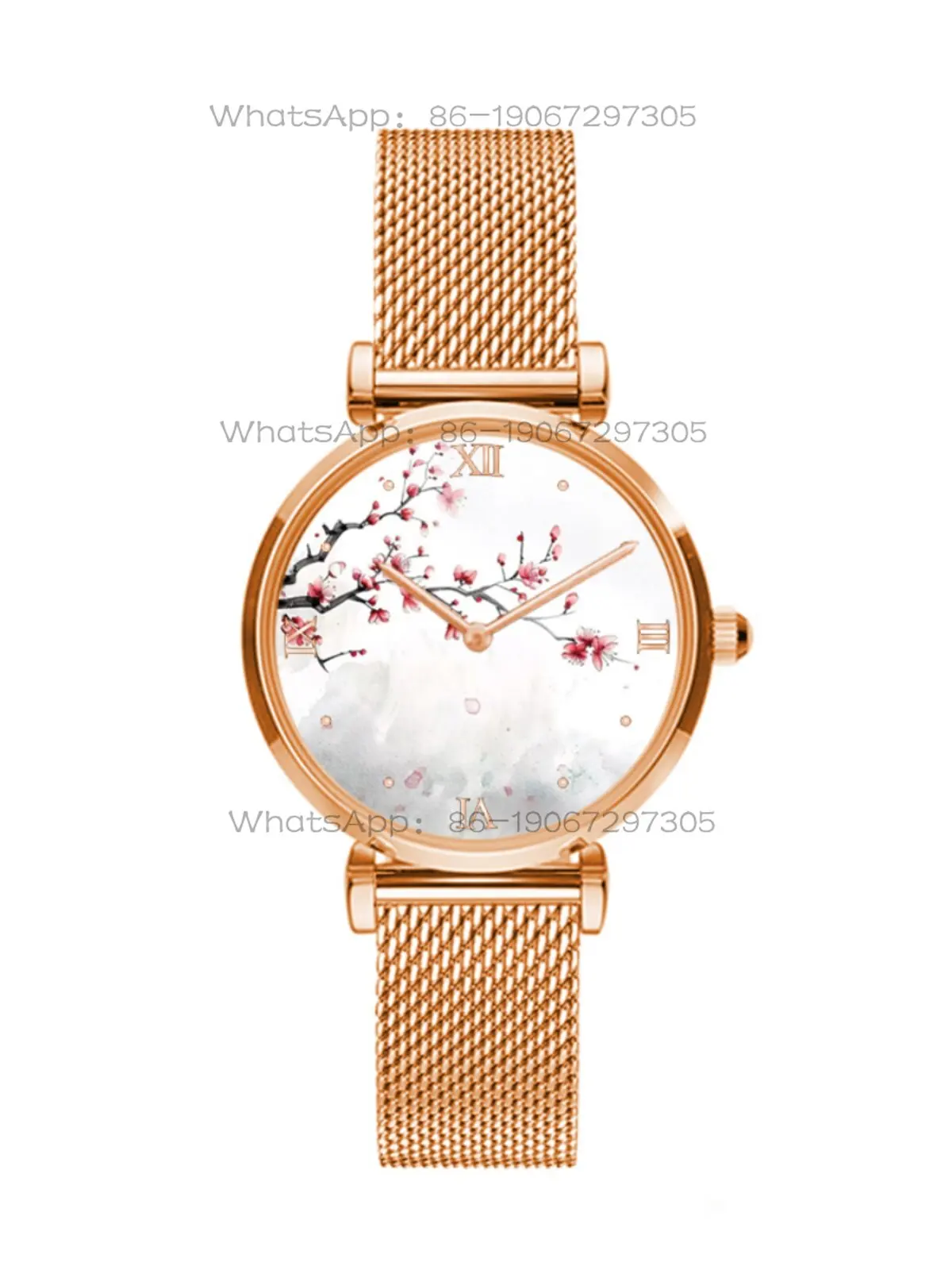 Guochaofeng niche fresh art ink plum blossom leather quartz watch birthday gift customization for female students and friends