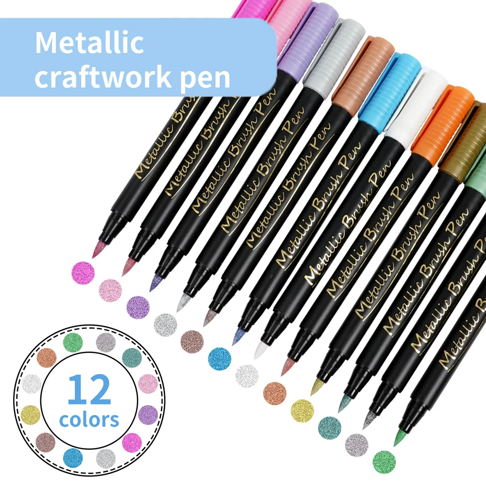

12 цветов, блестящий маркер-карандаш, маркер для 3D печати, пастельный тонкий пастельный хайлайтер, маркер, окрашенный граффити