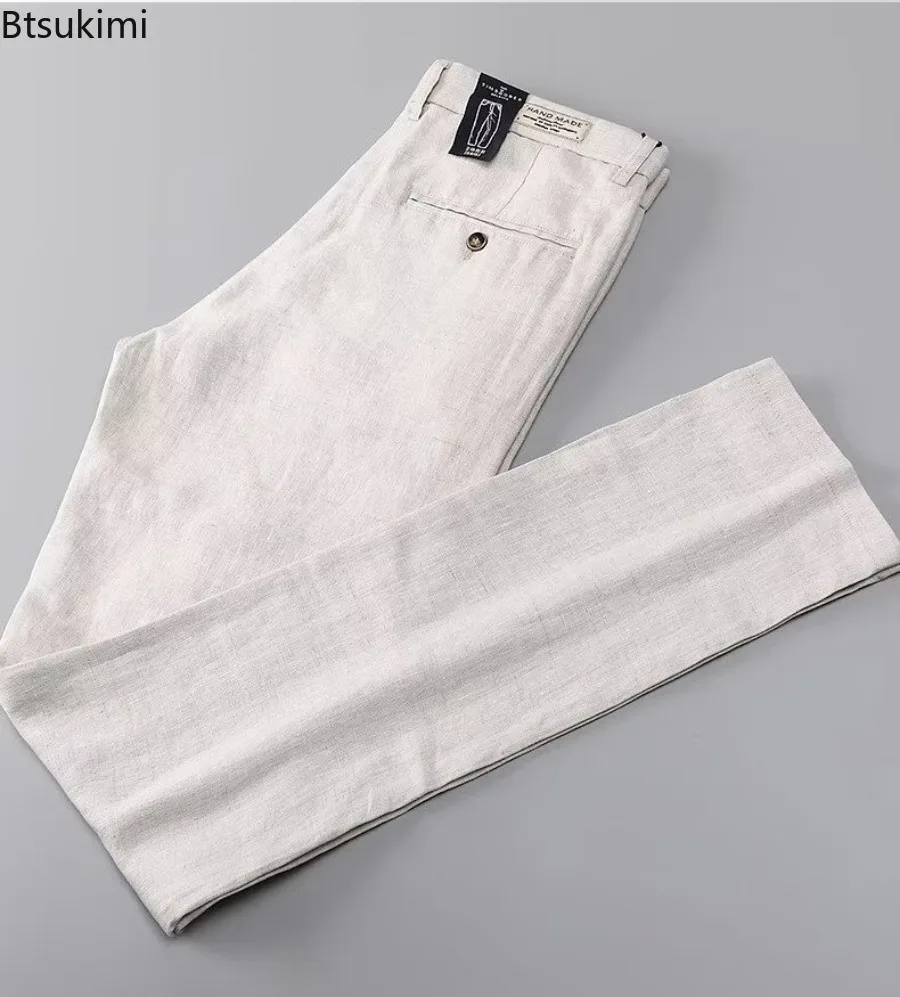 New 2025 Men's Business Casual Trousers High Quality Loose Breathable Straight Pants Fashion Spring and Summer Versatile Pants