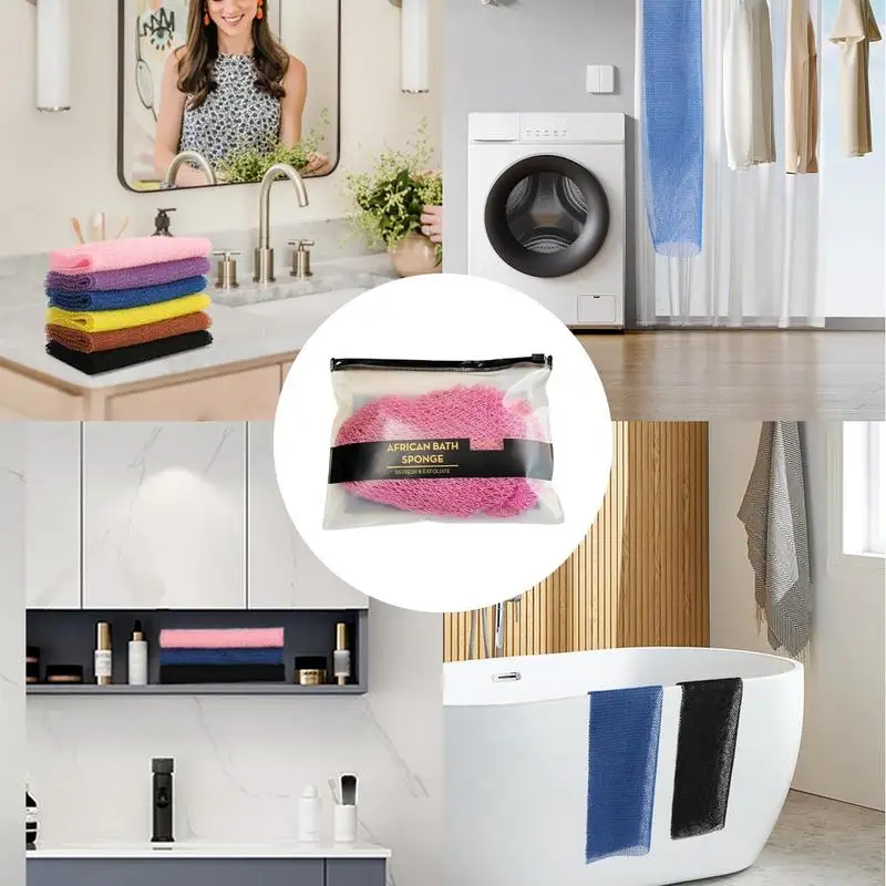 아프리카 목욕 그물 다채로운 수건 재사용 가능한 목욕 스폰지 수건 바디 엑스 폴리 에이 팅 아프리카 스크러빙 샤워 액세서리