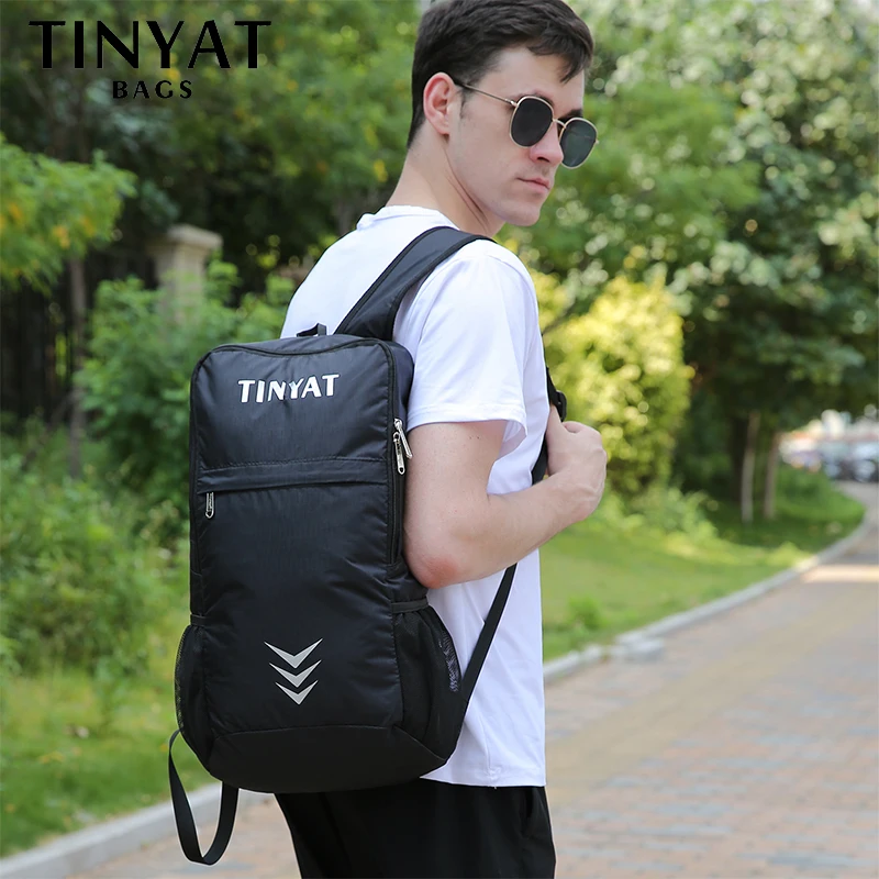 TINYAT 21L Lightweight Gym Backpack for Men, Large Capacity Folding Sports Bag, Versatile Male Backpack for Travel and Outdoor