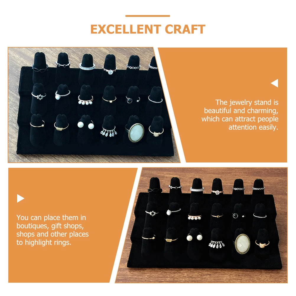 

Ring Display 18 Fingers Jewelry Ring Holder Resin Jewelry Organizer Rack Counter Holder Necklace Storage Home Decor