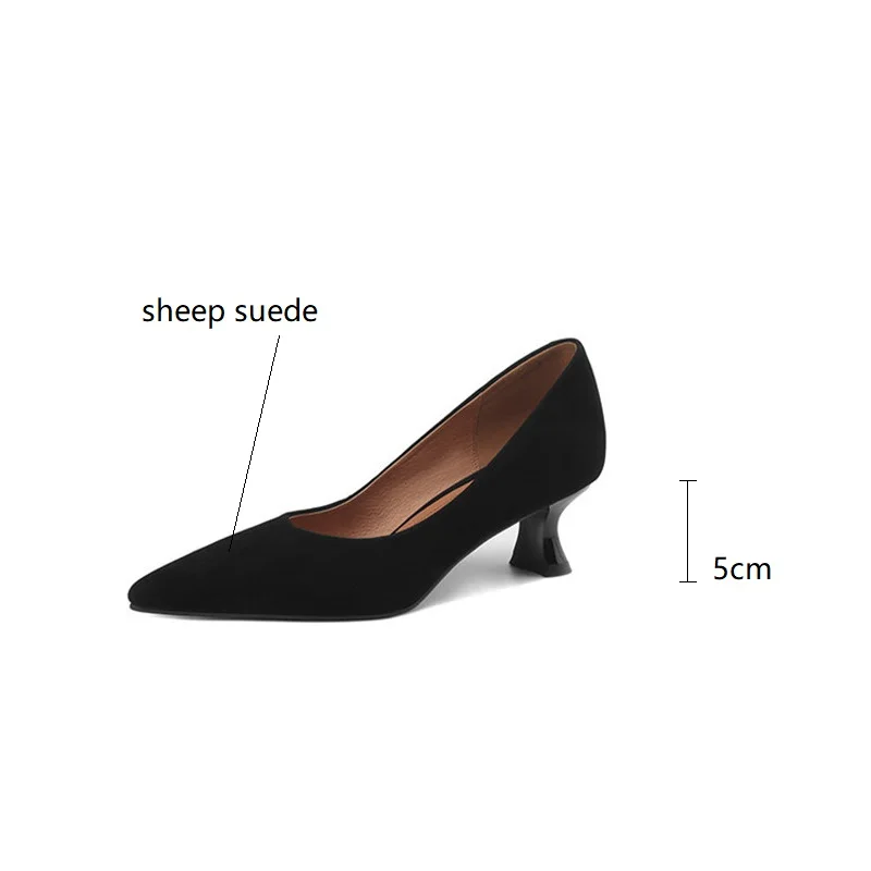 New Spring Sheep Suede Women Shoes Pointed Toe Women Pumps Shallow Loafers Shoes for Women Leopard Print High Heels Ladies Shoes