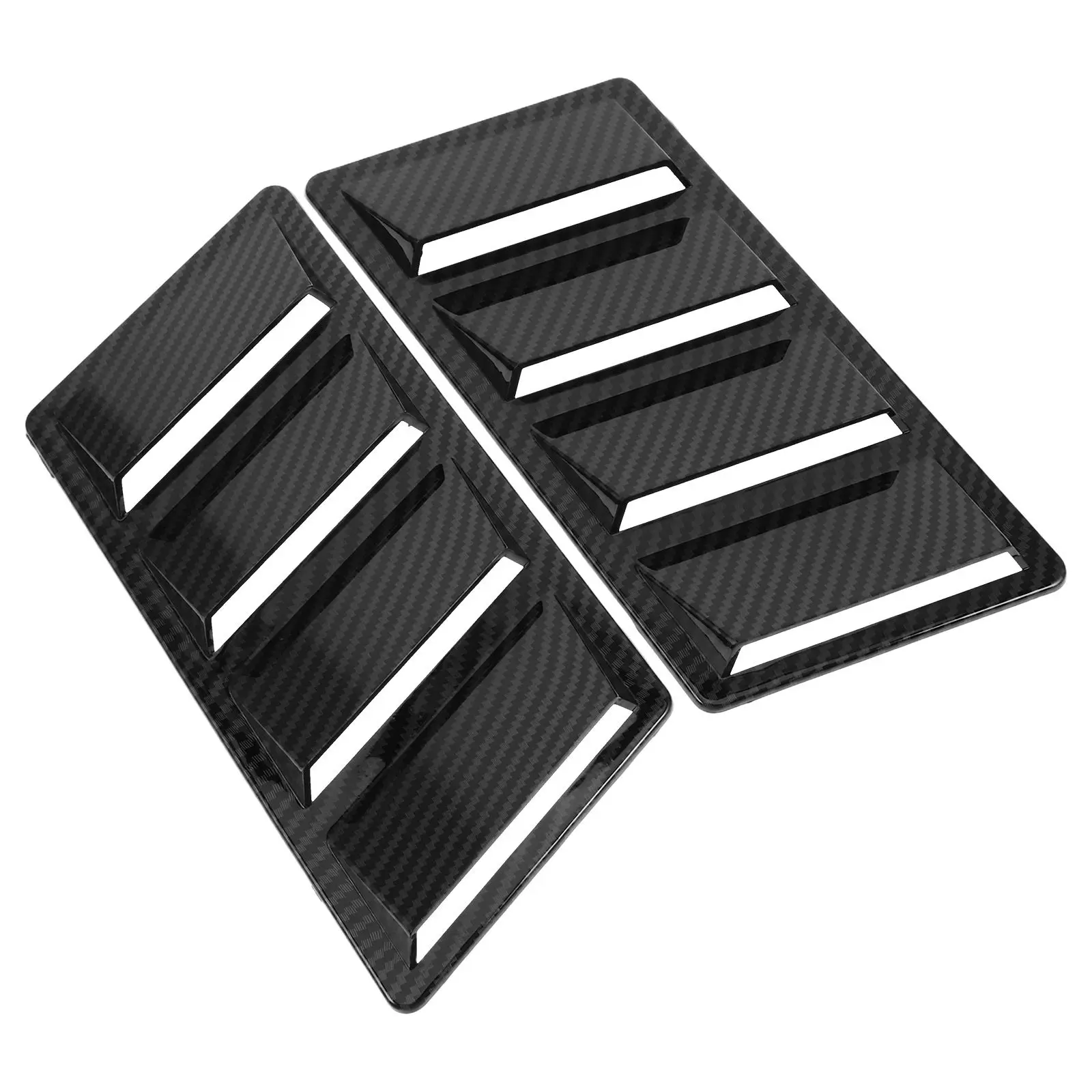 2Pcs Uv-Resistant ABS Shark Gill Hood Vent Trim Universal Car Bonnet Scoop Cover Engine Hood Air Vent Decor for Aggressive
