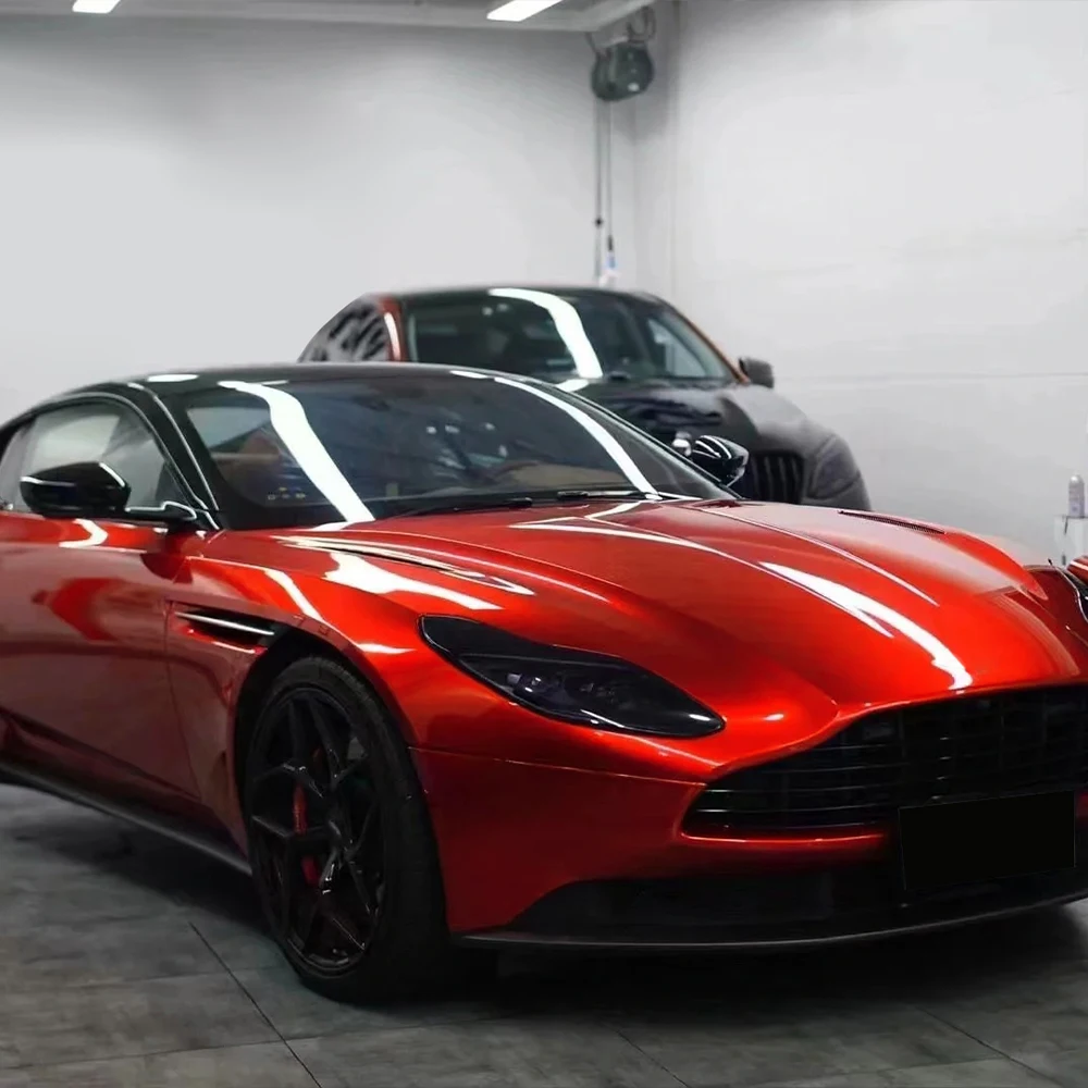 

Car Sticker Liquid Metal Ruby Red Color Change Vinyl Film PET Bubble Free Wrapping Car Accessories Auto Self Adhesive Decals