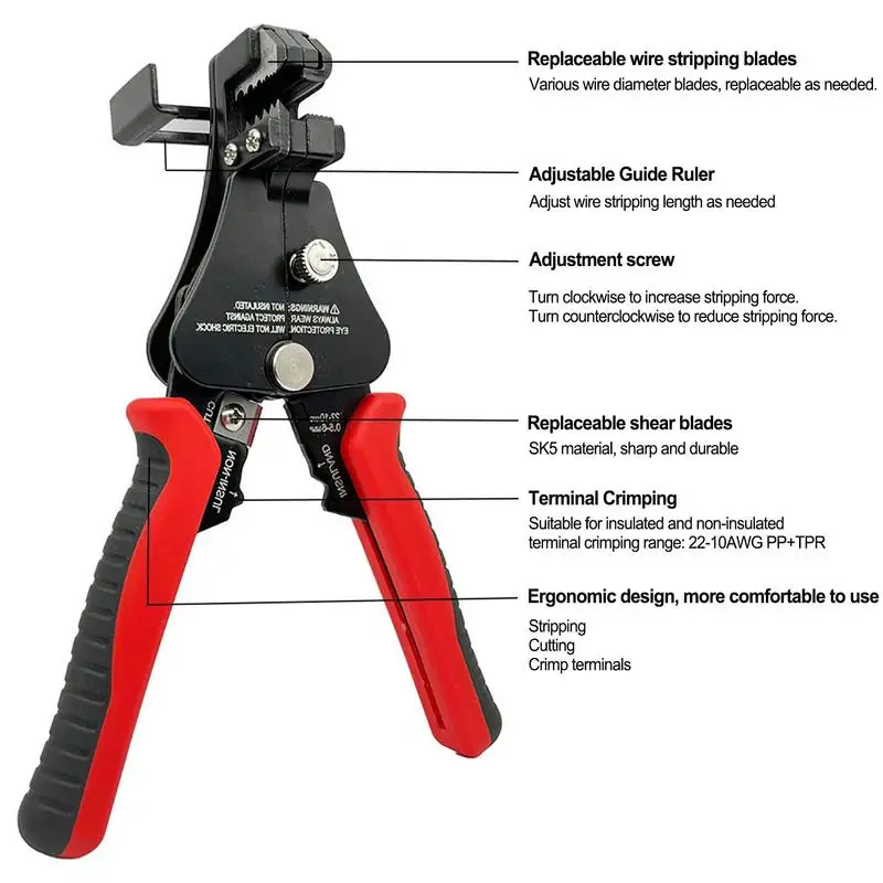 Electrician Tools Wire Stripper Adjusting Wire Cutters Electrical Universal Multifunctional Automatic Crimping Tool For Accurate