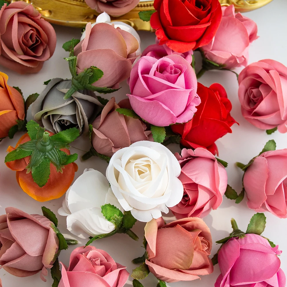 

Artificial Flower Silk Rose Head Home Wedding Decoration Christmas Party DIY Gift Scrapbook Craft Headdress Wrist Flower Hotsale