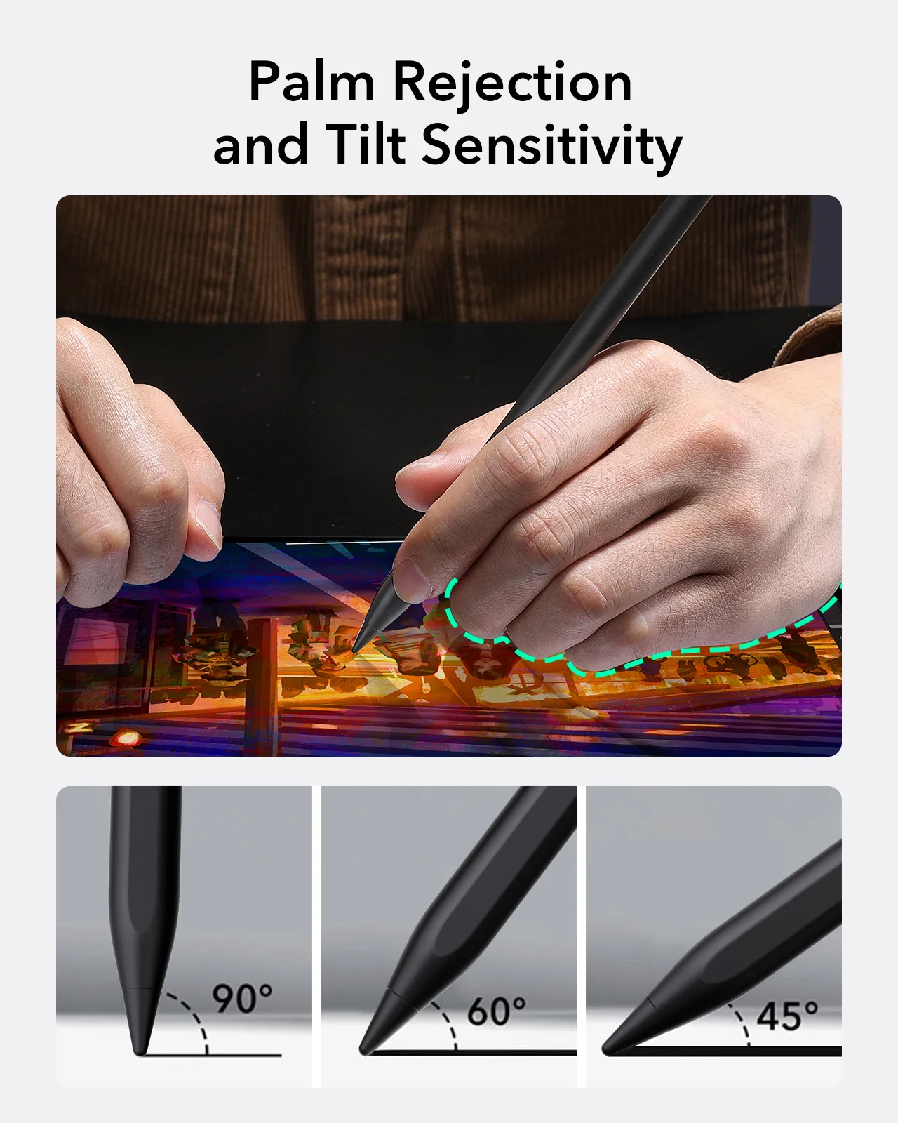 ESR Stylus Pen for iPad  2018-2022 iPad Pro 12.9/11 Inch with Tilt Sensitivity Palm Rejection Compatible with iPad Air 5/4 iPad
