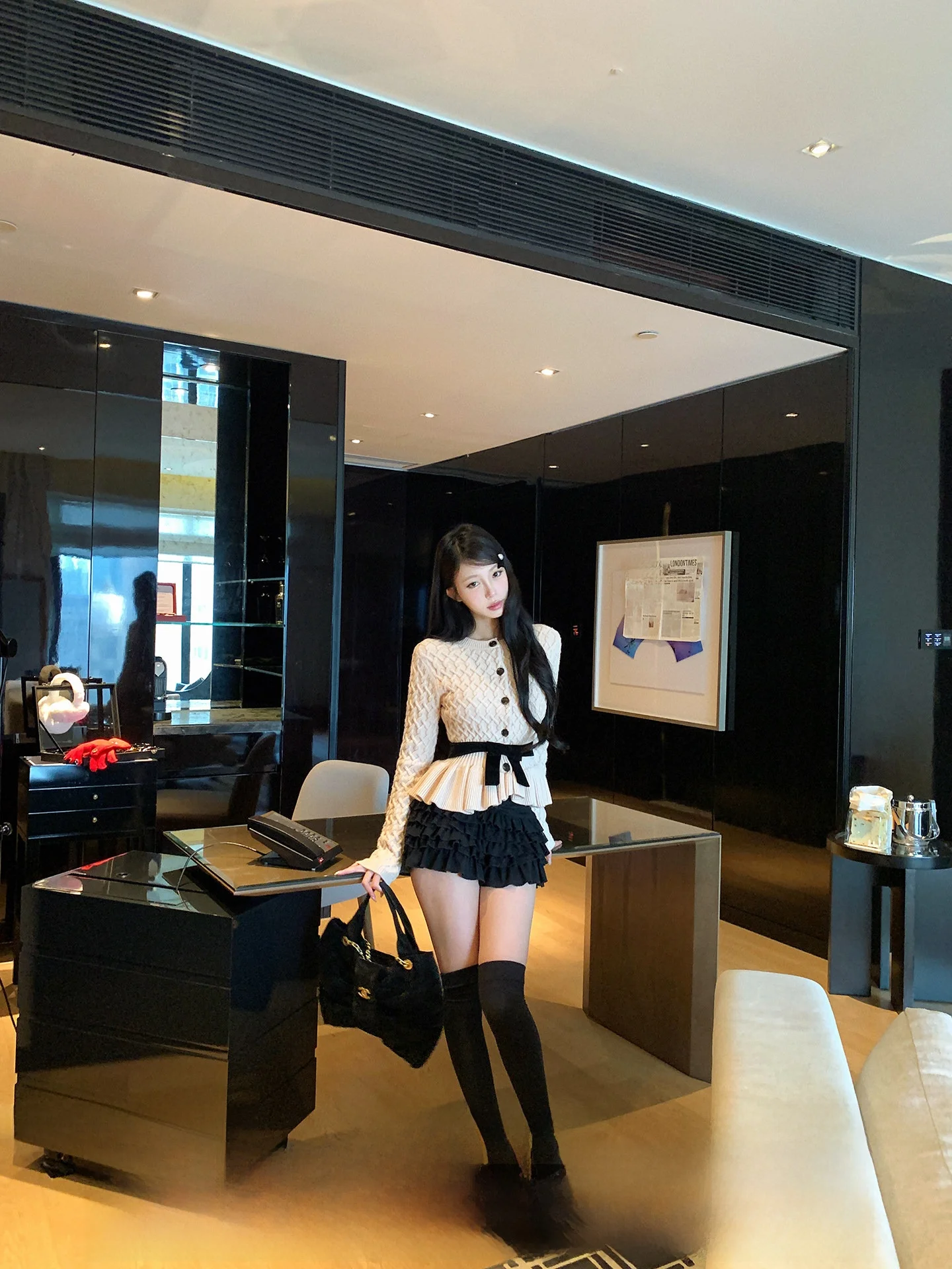 

Вязаный свитер Pinksoya Knot Small Fraance для женщин, зимний, с кружевной отделкой, повседневный топ, дизайнерская новинка