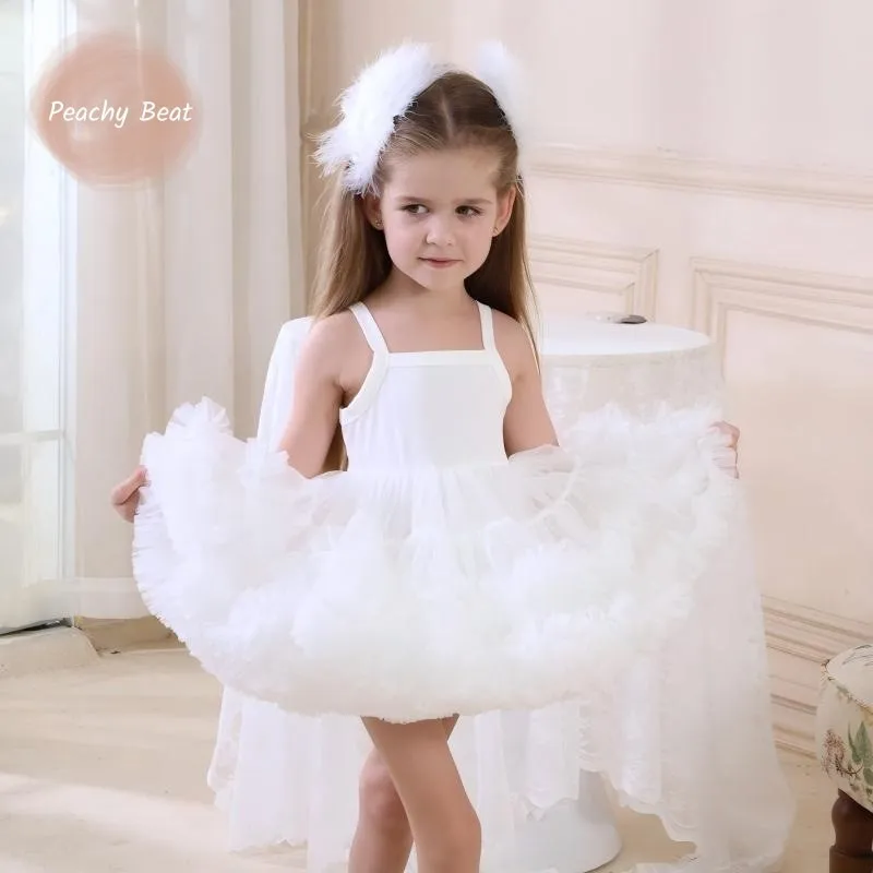 Fashion Baby Girl Princess Strap Layered Tutu Dress Infant Toddler Ballet Vestido Dance Party Wedding Birthday Baby Clothes 1-9Y