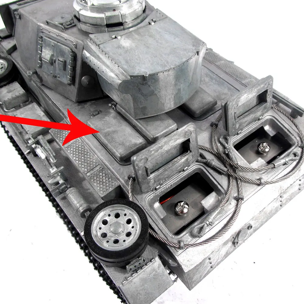 Escotilla de inspección de Motor de Metal Mato, acceso al tanque de combustible y escotilla del motor para tanque modelo 1/16 1:16 Panzer III Stug III RC