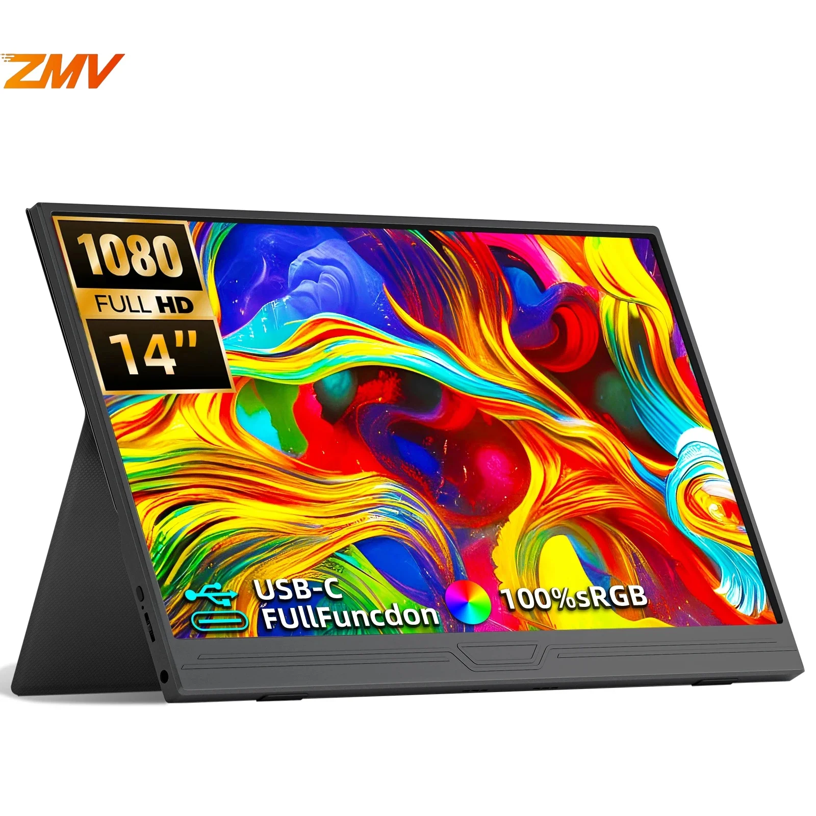 

ZMV Moniteur portable 14 pouces 1920x1080, 400 Wind/ m², 60Hz, 16: 9, pour ordinateur portable, XBox, PS4/5, Switch,