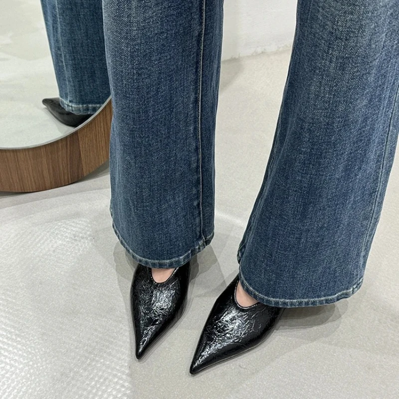 

Fashion Pointed Toe Thin Heel Women Office Pumps Shallow Slip On Party Dress Shoes 2026 New Spring Autumn Commuter Footwear34-41