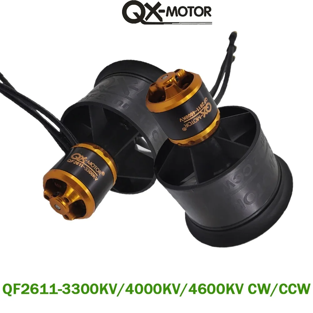 QF2611มอเตอร์ QX 50มม. EDF 12ใบพัดพัดลม3300KV 4000KV 4600KV 3S 4S มอเตอร์ไร้แปรงถ่าน CW กับ40A ESC