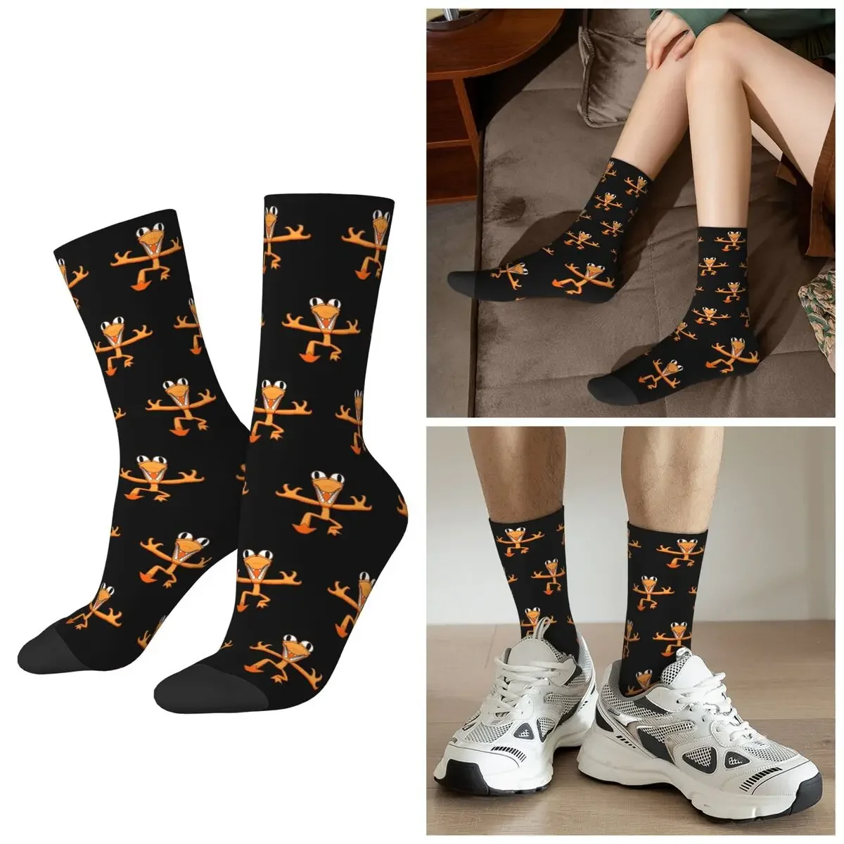 

All Seasons Orange Rainbow Friend Socks Harajuku Crew Socks Fashion Stockings for Men Women Valentine's Day Gifts