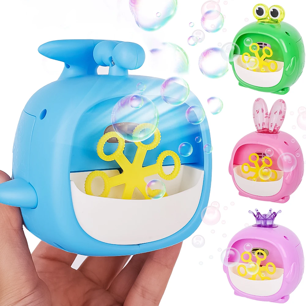 Electric Cartoon Bubble Machine Toy Kids Hand-held Automatic Bubble Spitting Camera Parent-child Outdoor Interactive Toy Gift