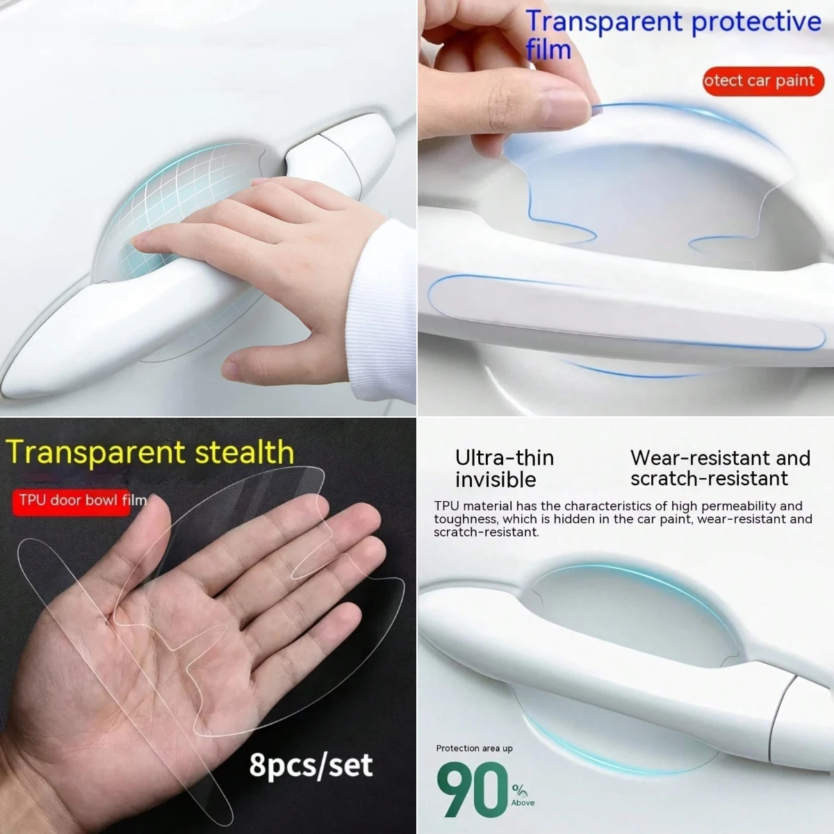 

Car Door Bowl Handle Invisible Protective Sticker Auto For Seat Leon Ateca Ibiza Arona Tarraco Alhambra Mii Toledo Exeo CupraAut