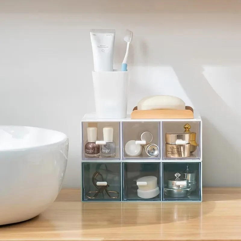 

1 шт., настольный прозрачный ящик, штабелируемый органайзер, косметический мешок для кофе, чая, органайзер для канцелярских принадлежностей, коробки для хранения