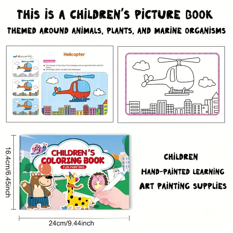 1Pc Animal Coloring Book Beginner Learning Doodle Painting Educational Art Activity Book Creativity Development Coloring Pages image 4