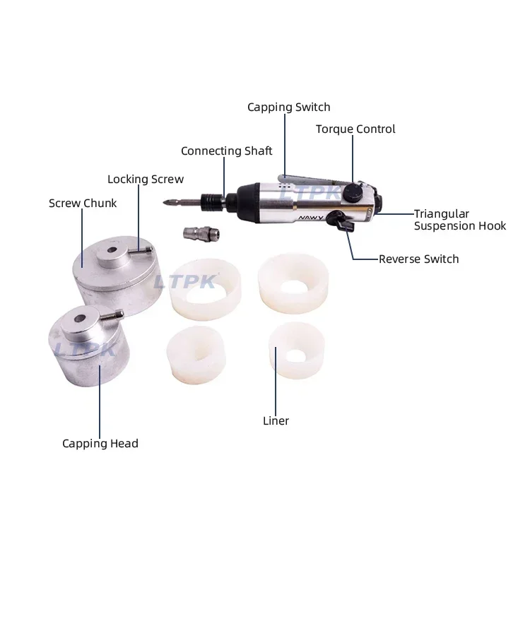 LT-PC01 ハンドヘルド空気圧プラスチックボトルキャッパーキャッピングマシン