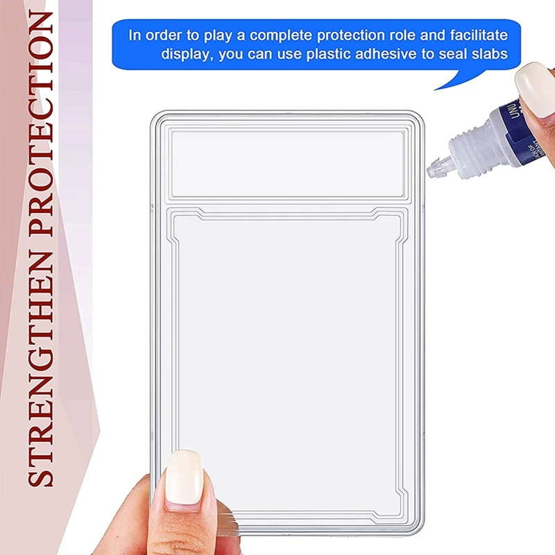 Trading Cards Protector Case Acrylic Clear Baseball Card Holders With Label Position Hard Card Sleeves