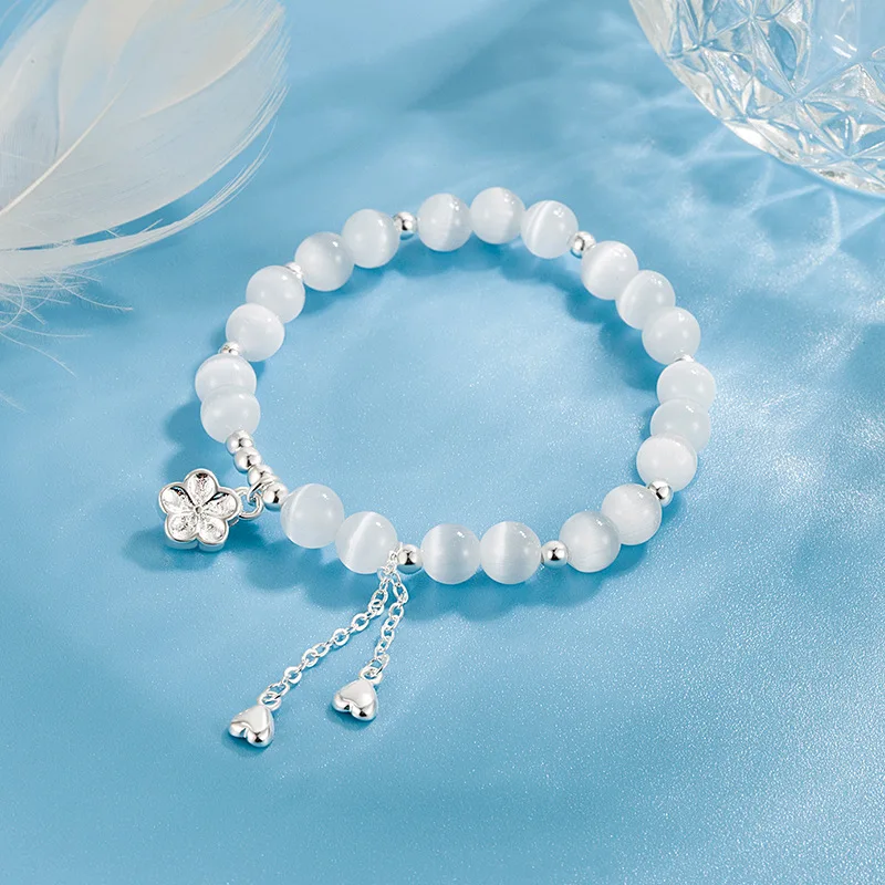 

glass flower bracelet with Daisy Pendant Cute Sweet Adjustable Chain Bracelets for Daily Fashion Jewelry