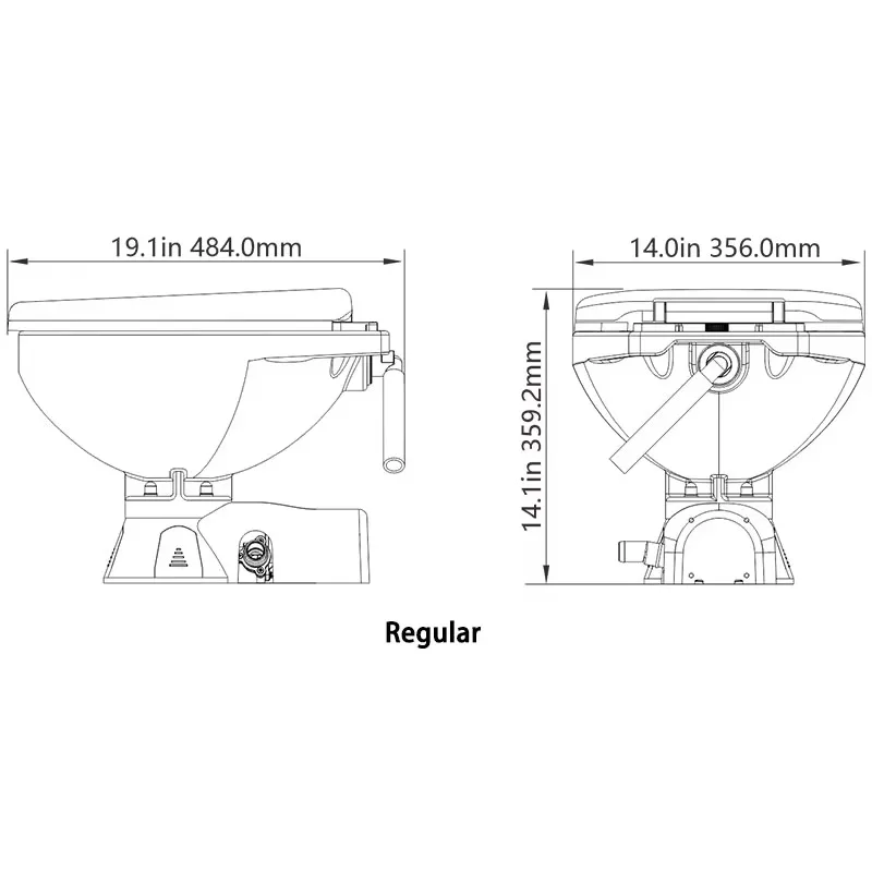 Inodoro marino elegante del inodoro eléctrico silencioso de 12v/24v con agua cruda de la bomba de descarga para la marina